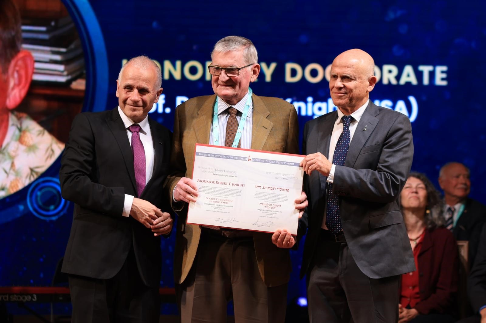 Hebrew University Confers Honorary Doctorate Degree on Robert T. Knight,  Internationally Recognized Professor of Psychology and Neuroscience